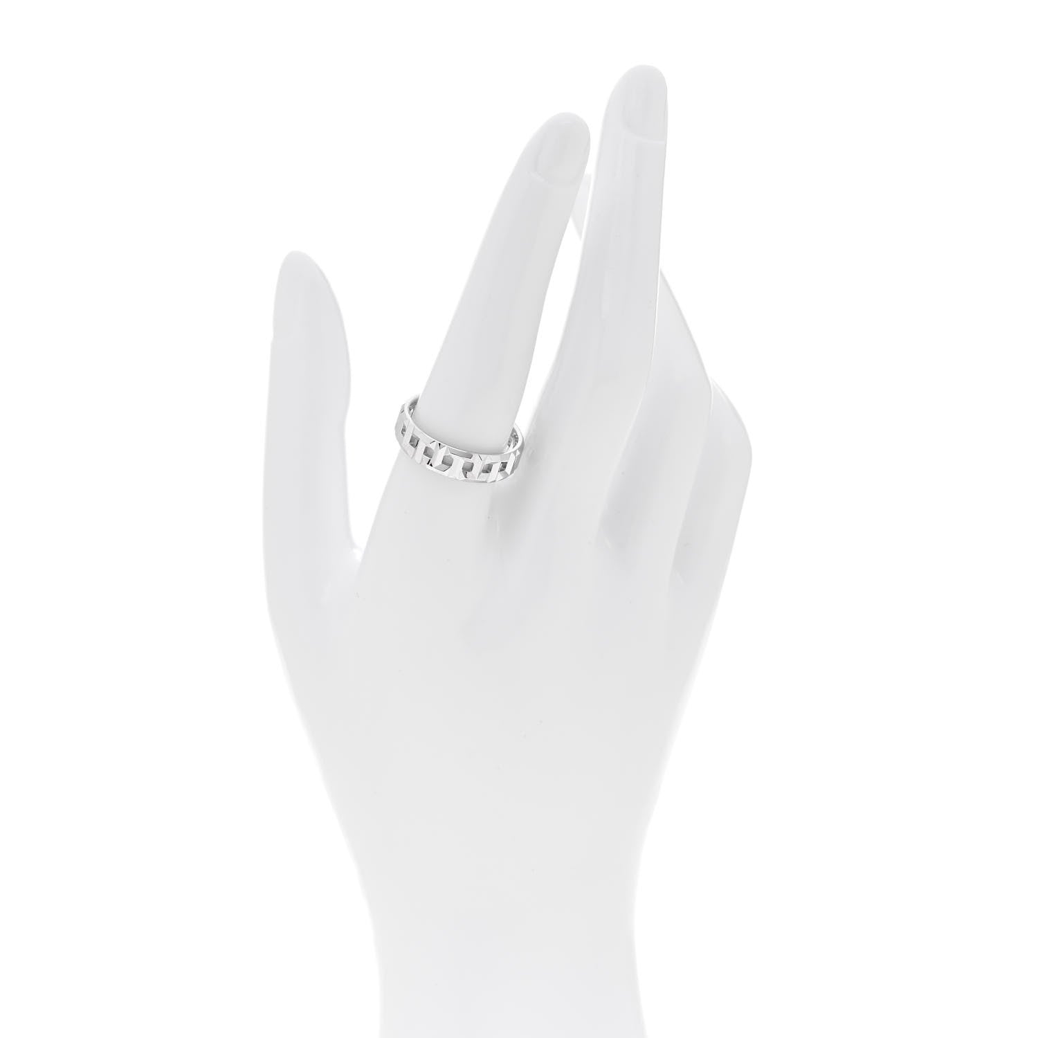 Tiffany 18K White Gold Wide T True Ring 58 8.5 2 of 4