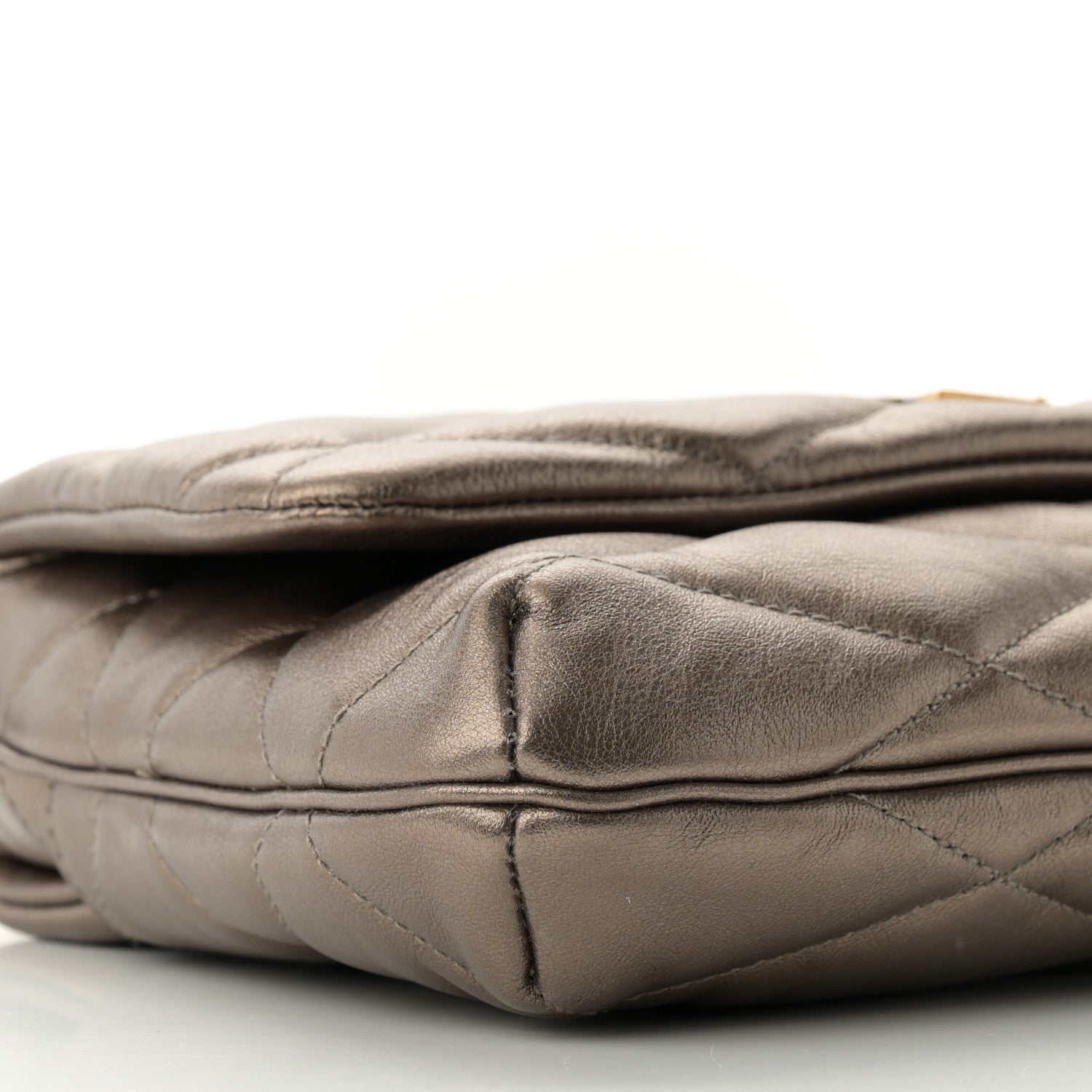 Saint Laurent Lambskin Quilted Le 57 Diamond Shoulder Bag Piombo 9 of 10