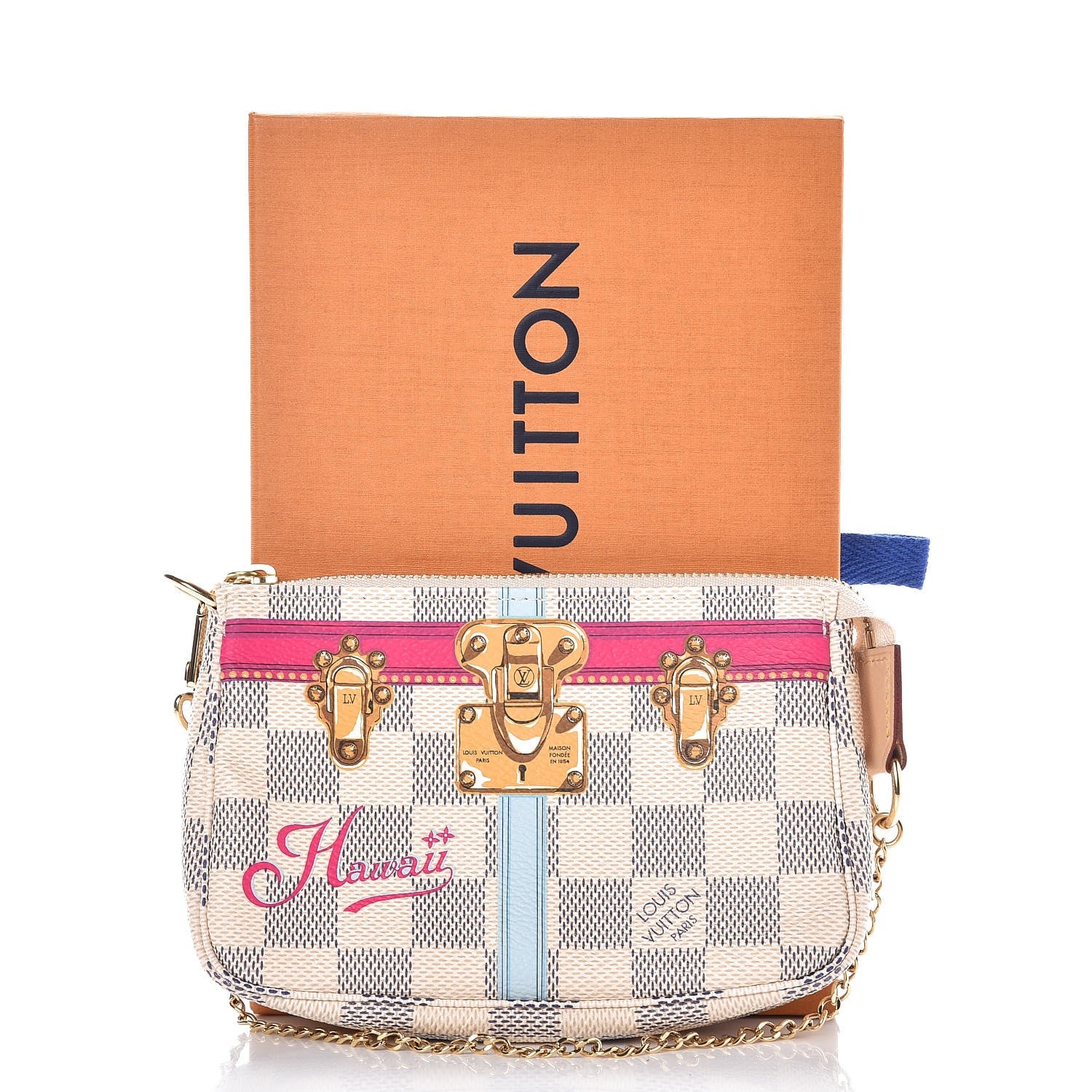Louis Vuitton Damier Azur Summer Trunks Hawaii Mini Pochette Accessories 8 of 8