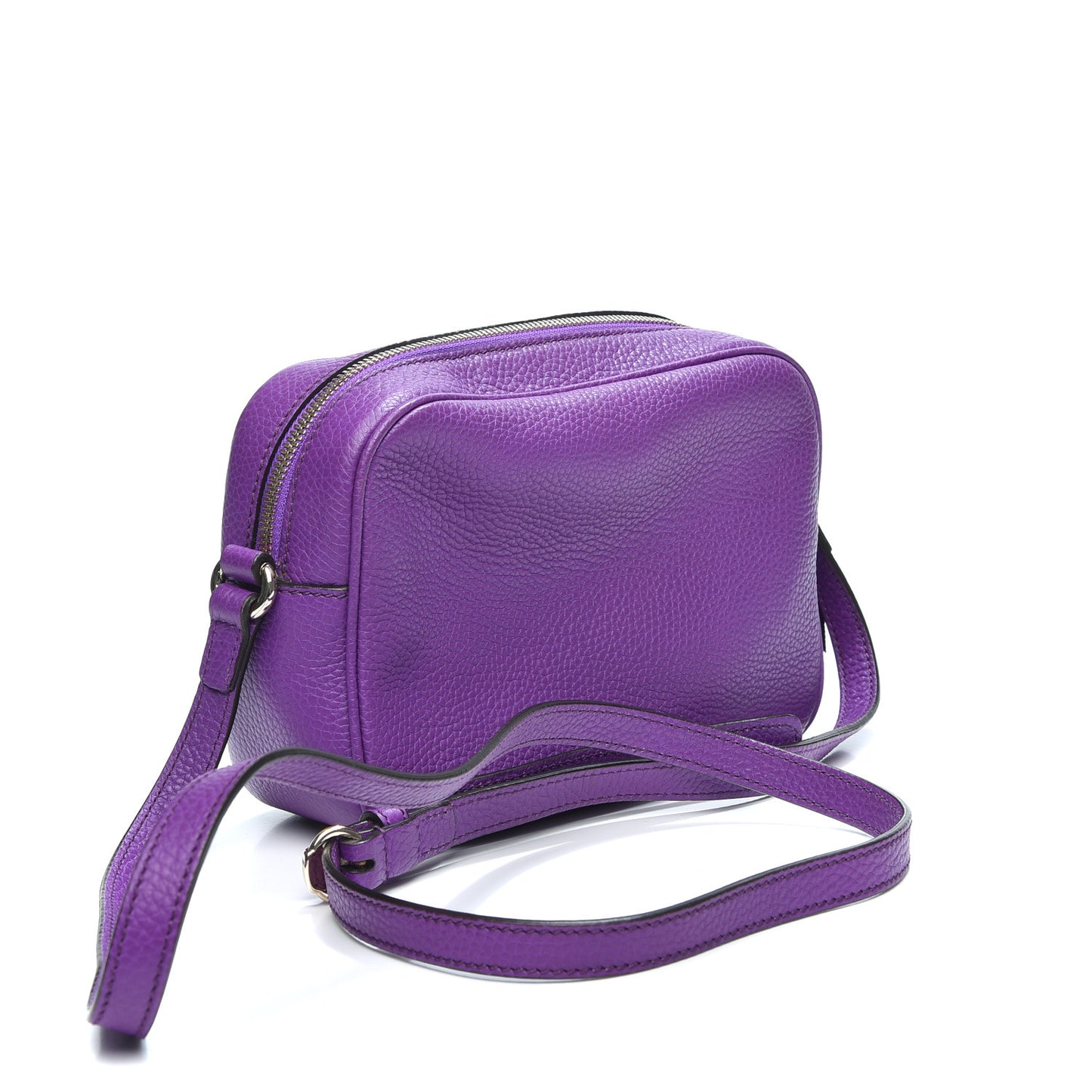 Pebbled Calfskin Small Soho Disco Bag Shine Purple