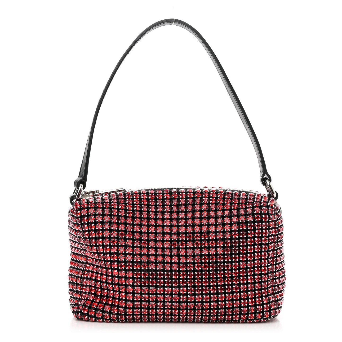 Mesh Crystal Rhinestone Mini Heiress Pouch Red