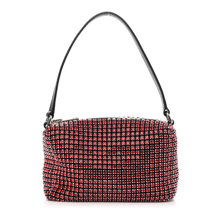 Alexander Wang Mesh Crystal Rhinestone Mini Heiress Pouch Red 1 of 10