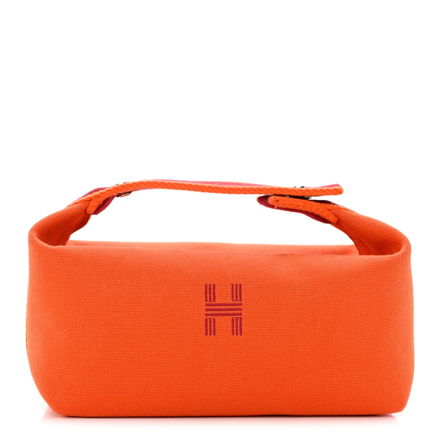Hermes Canvas Small Bride-A-Brac Pouch Orange Burgundy 1 of 6