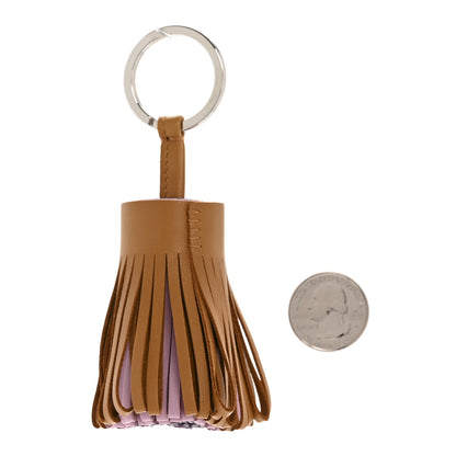 Hermes Lambskin Tri-Color Carmen Tassel Key Holder Sesame Mauve Sylvestre 2 of 5