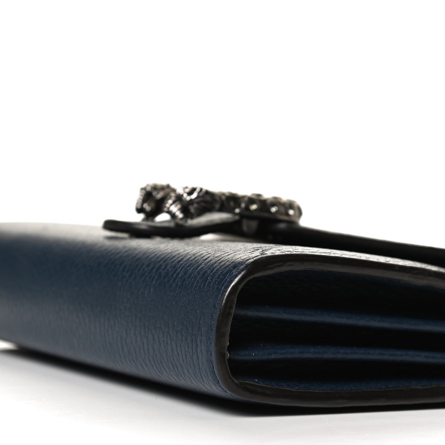 Dollar Calfskin Crystal Mini Dionysus Chain Wallet Blue Agata Black Diamond