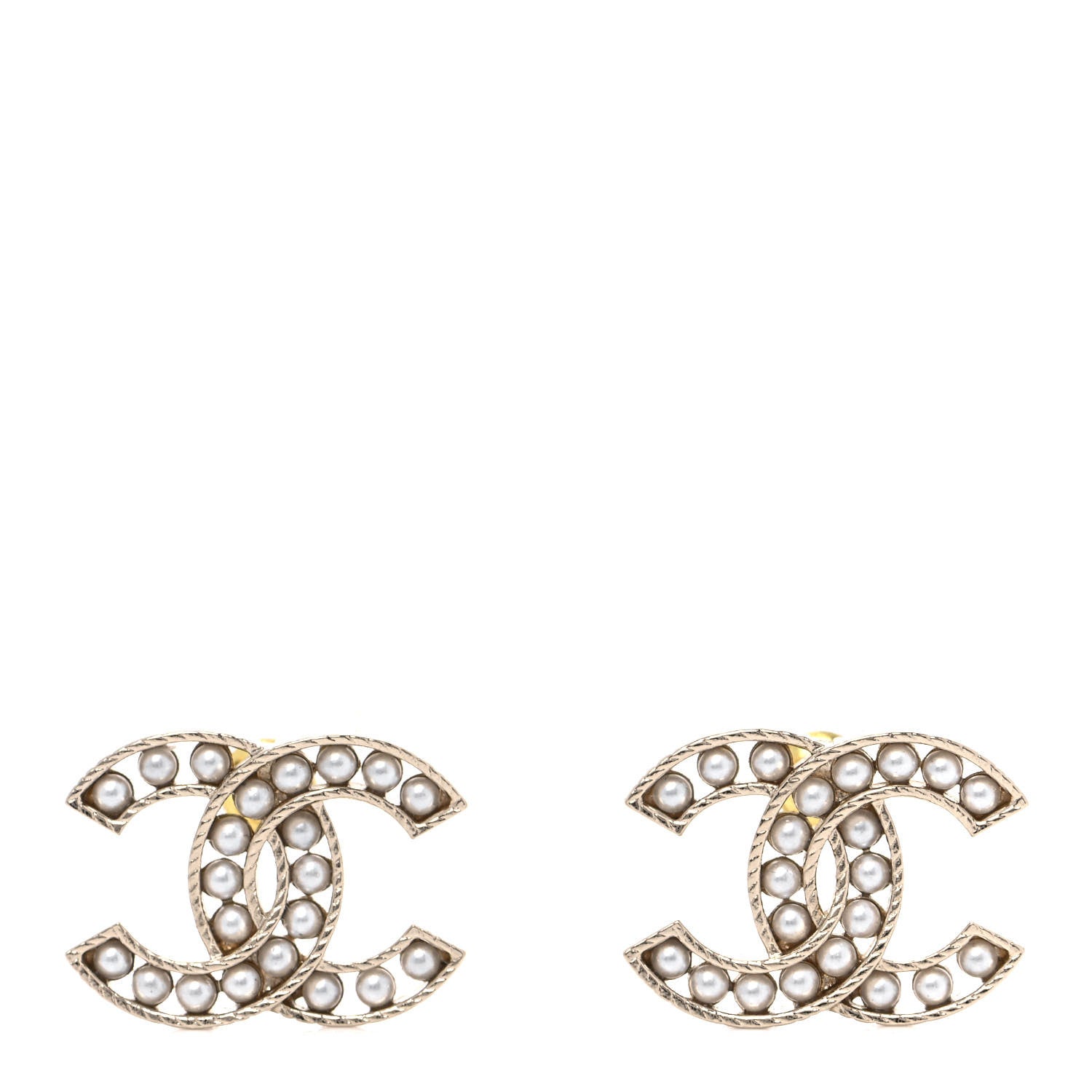 Chanel Pearl CC Earrings Gold 1 of 4