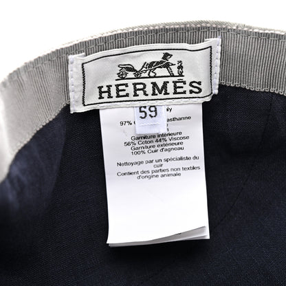 Hermes Stretch Cotton Lambskin Nevada Puzzle Equestre Hat 59 Pierre 8 of 8
