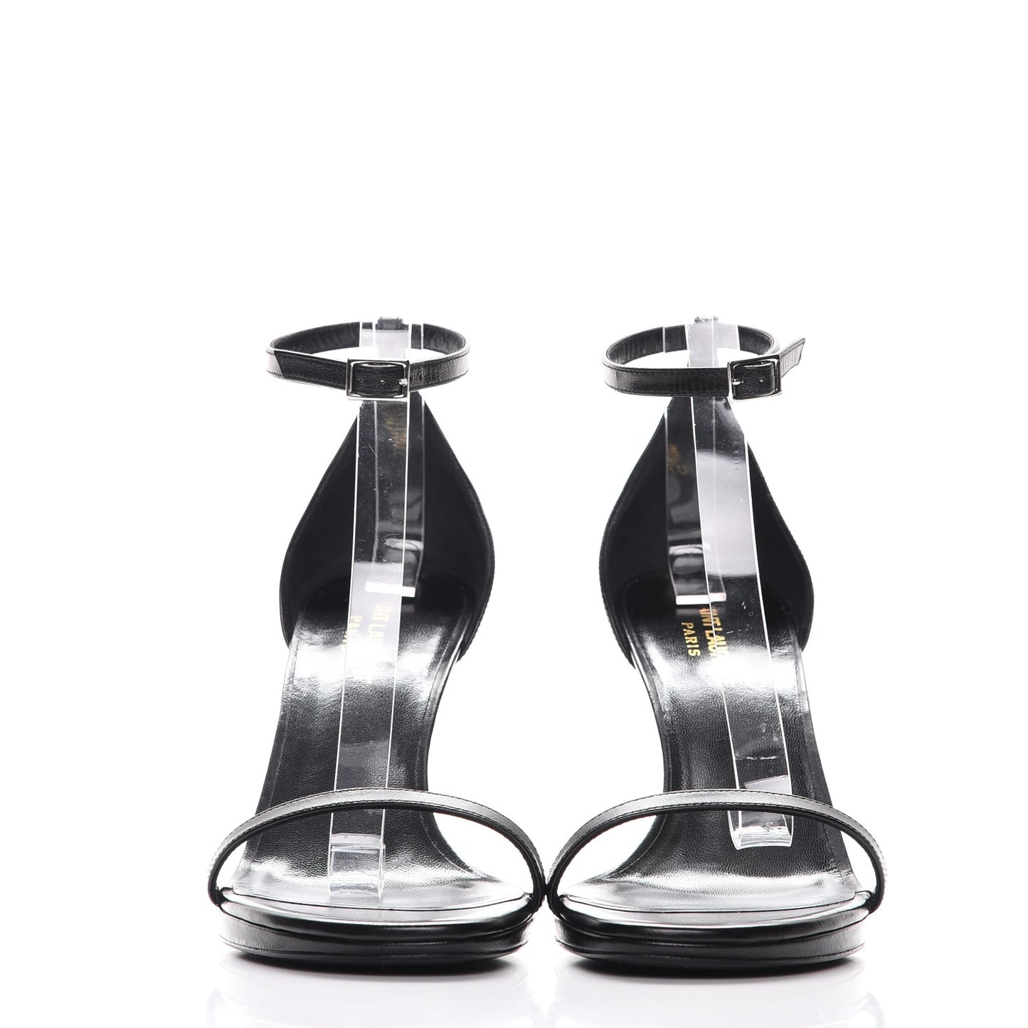 Calfskin Jane 80 Ankle Strap Sandals 40 Black