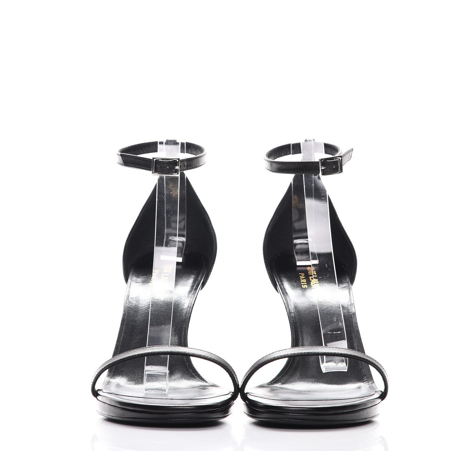 Saint Laurent Calfskin Jane 80 Ankle Strap Sandals 40 Black 2 of 8