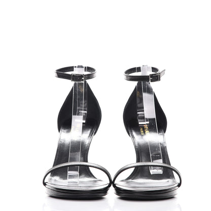 Saint Laurent Calfskin Jane 80 Ankle Strap Sandals 40 Black 2 of 8