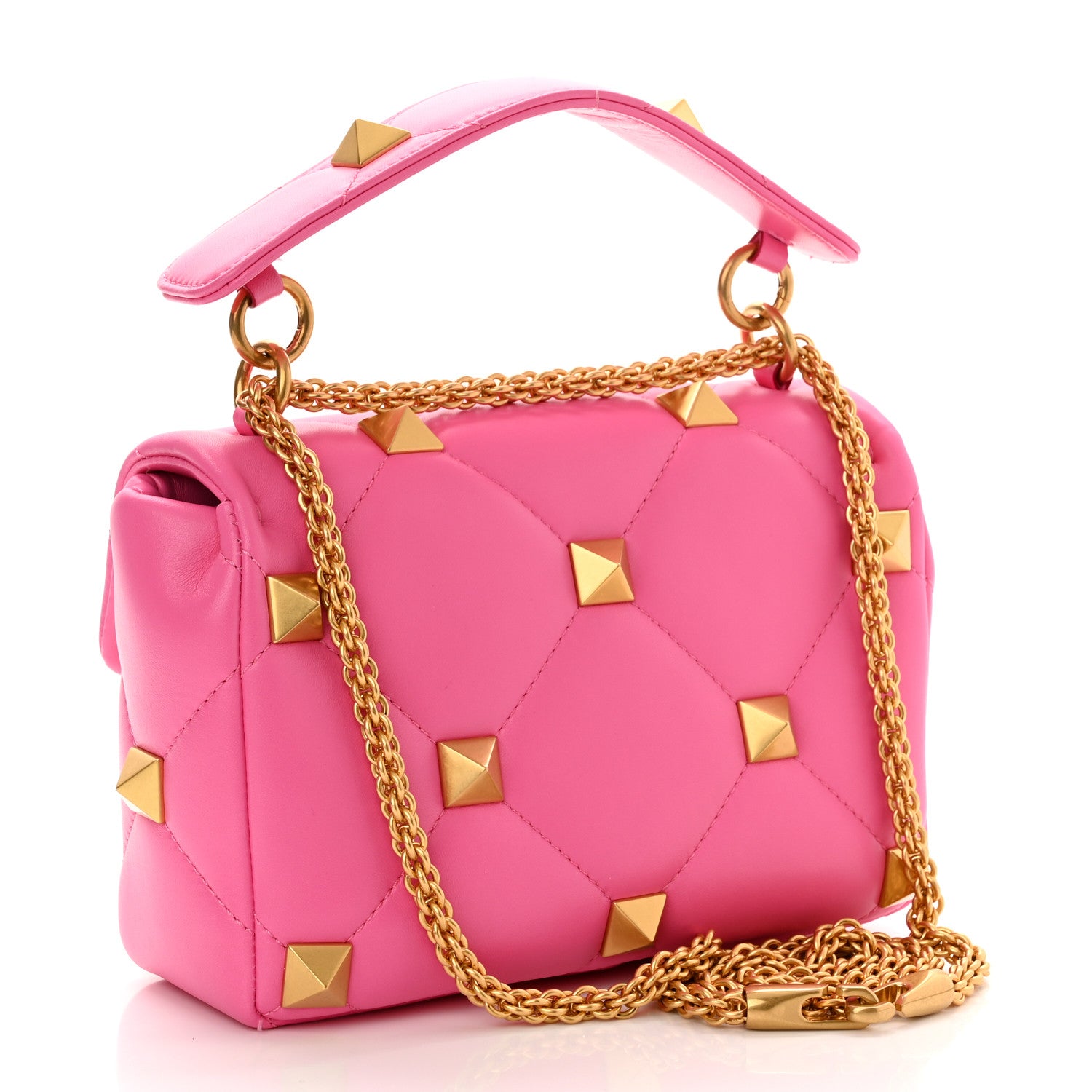 Valentino Garavani Nappa Medium Roman Stud Shoulder Bag Feminine Pink 3 of 10