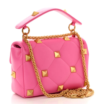 Valentino Garavani Nappa Medium Roman Stud Shoulder Bag Feminine Pink 3 of 10