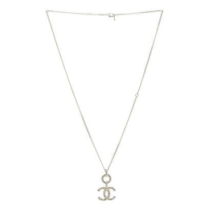 Chanel Crystal CC Logo Pendant Necklace Gold 3 of 6