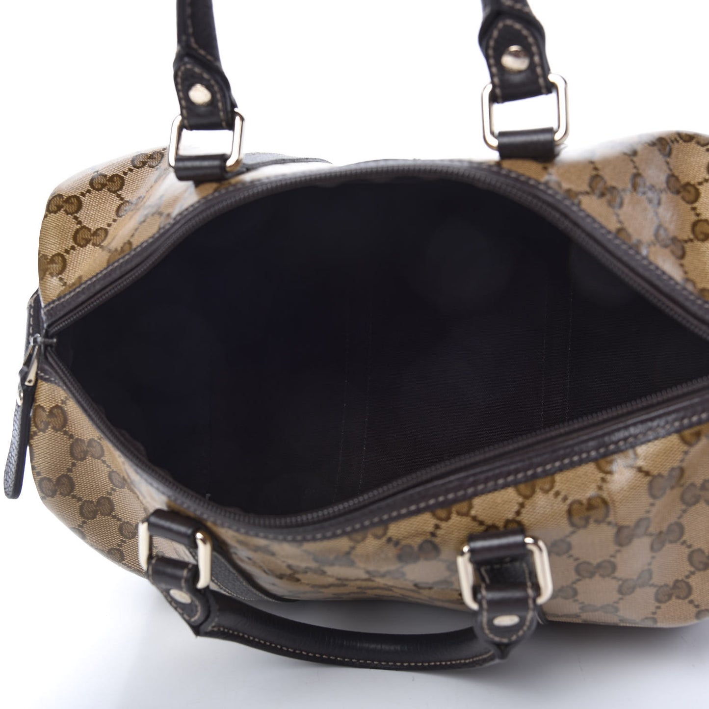 Crystal Monogram Medium Joy Boston Dark Brown