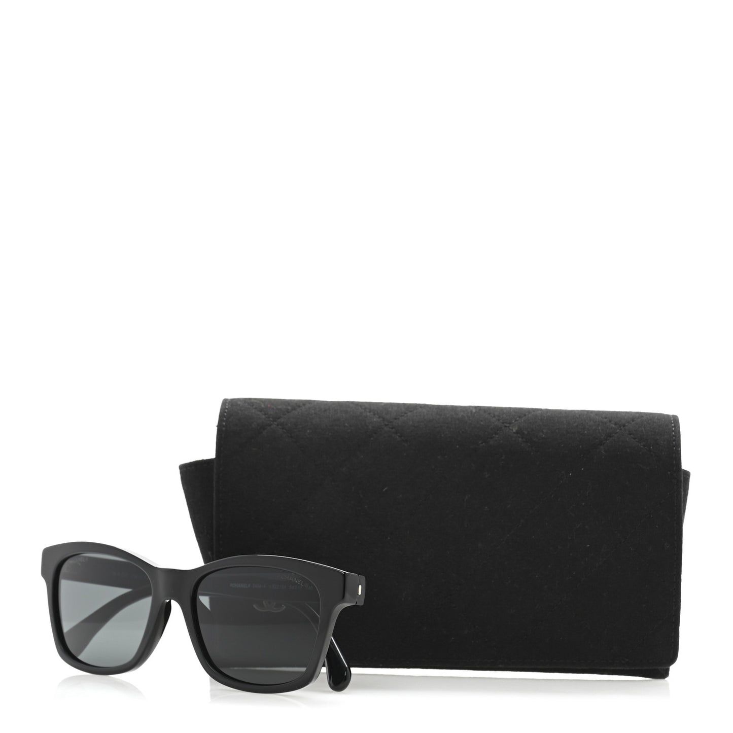 Acetate Quilted Square Sunglasses 5484-A Black