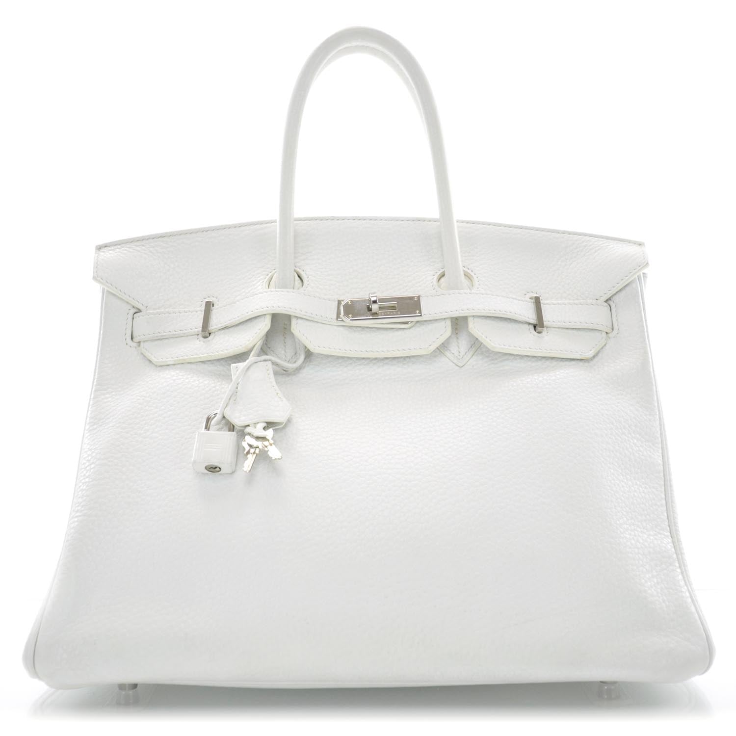 Hermes Taurillon Clemence Birkin 35 White 1 of 10