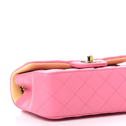 Chanel Lambskin Quilted Mini Rectangular Flap Pink Yellow 8 of 10