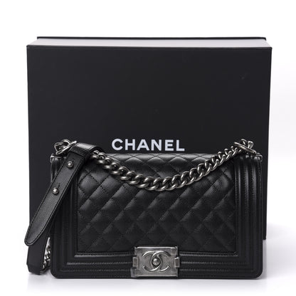 Chanel Caviar Quilted Medium Boy Flap Black 11 of 11