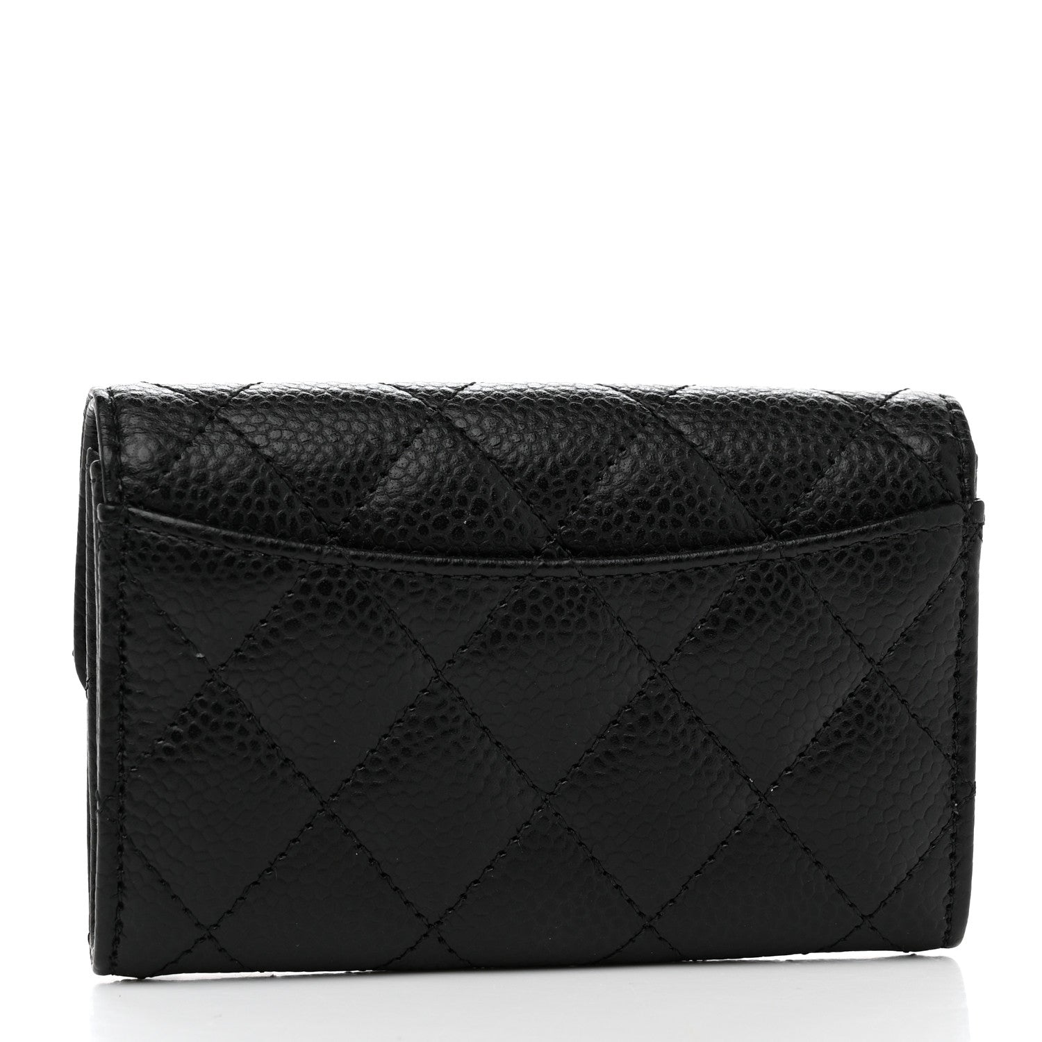 Chanel Caviar Quilted Flap Card Holder Wallet Black 3 of 9