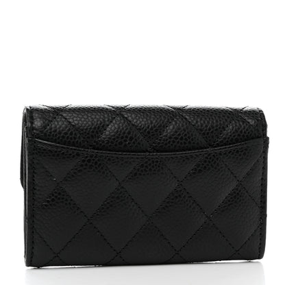 Chanel Caviar Quilted Flap Card Holder Wallet Black 3 of 9