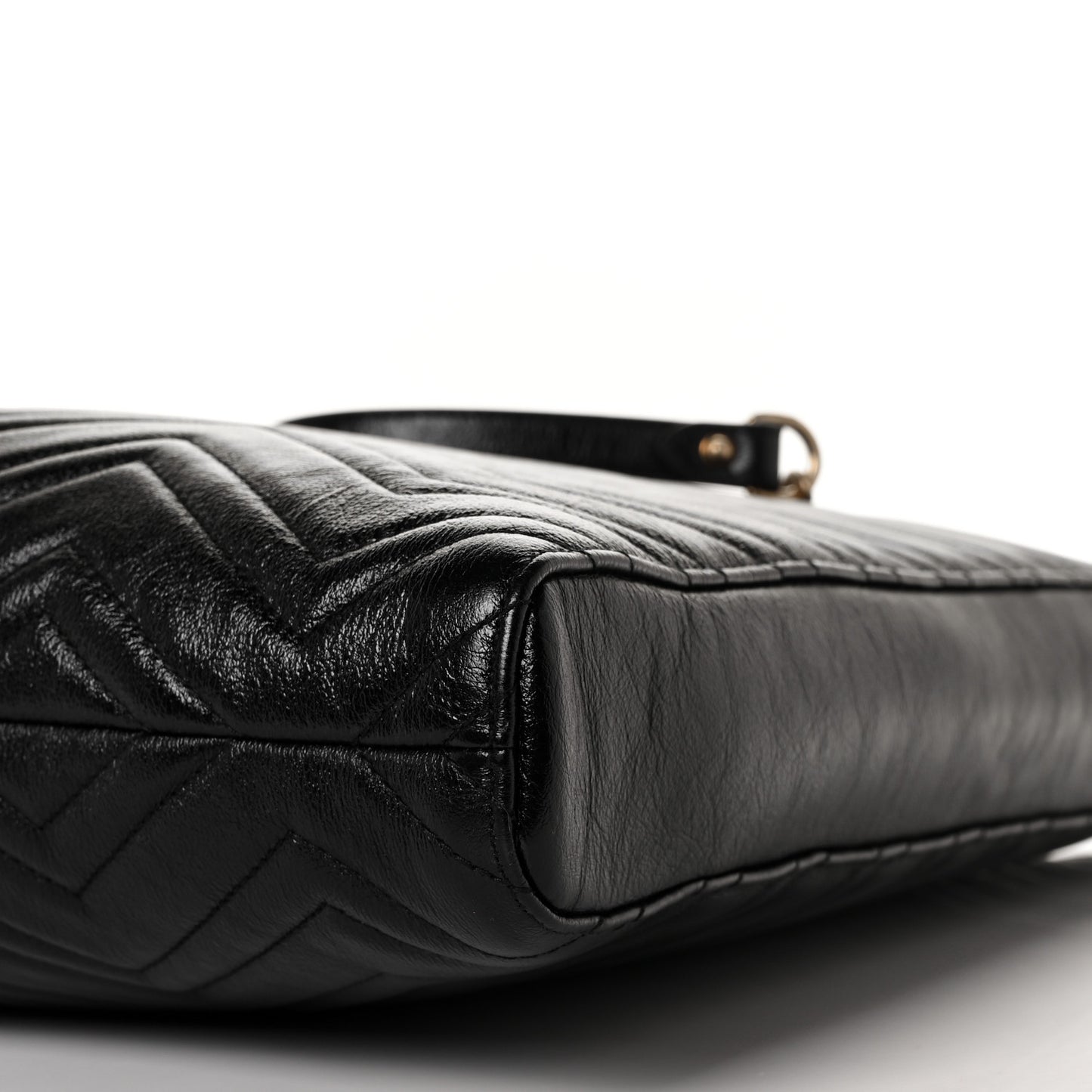 Azalea Calfskin Matelasse Large GG Marmont Slim Tote Black