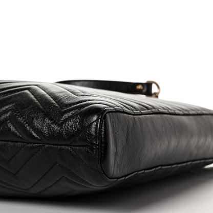 Gucci Azalea Calfskin Matelasse Large GG Marmont Slim Tote Black 9 of 9