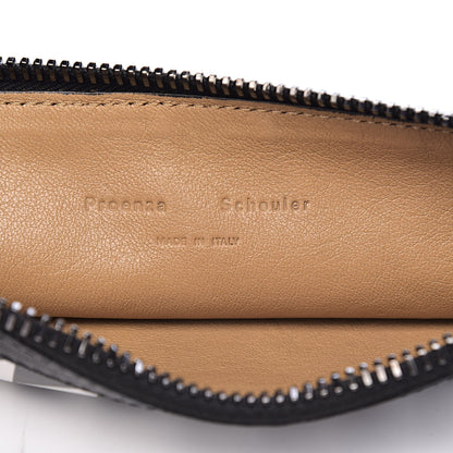 Proenza Schouler Calfskin Triangle Print Zip Pouch Black White 6 of 6
