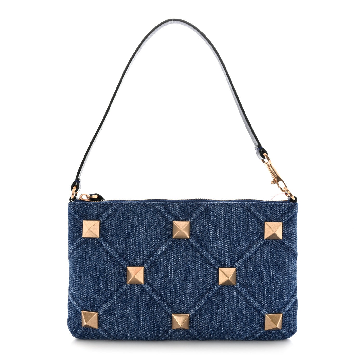 Valentino Garavani Denim Roman Stud Zip Pouch Denim 1 of 11