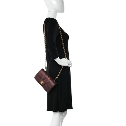 Chanel Snakeskin Mini Rectangular Flap Burgundy 2 of 13