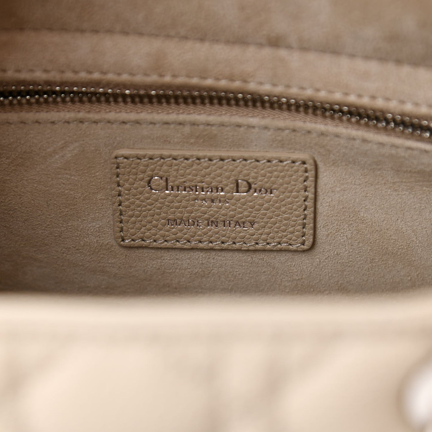 Grained Calfskin Cannage Medium Lady Dior Natural