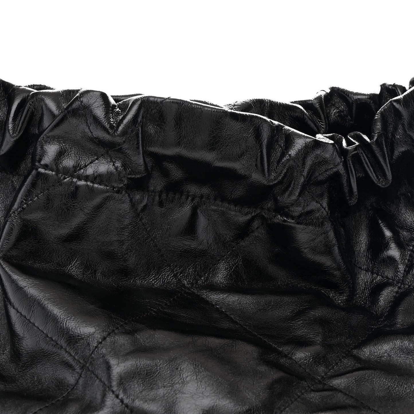 Glazed Calfskin  Quilted Small Chanel 22 Black