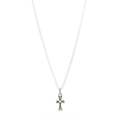 Chrome Hearts Sterling Silver Baby Fat Cross Pendant Roll Chain Necklace 1 of 6