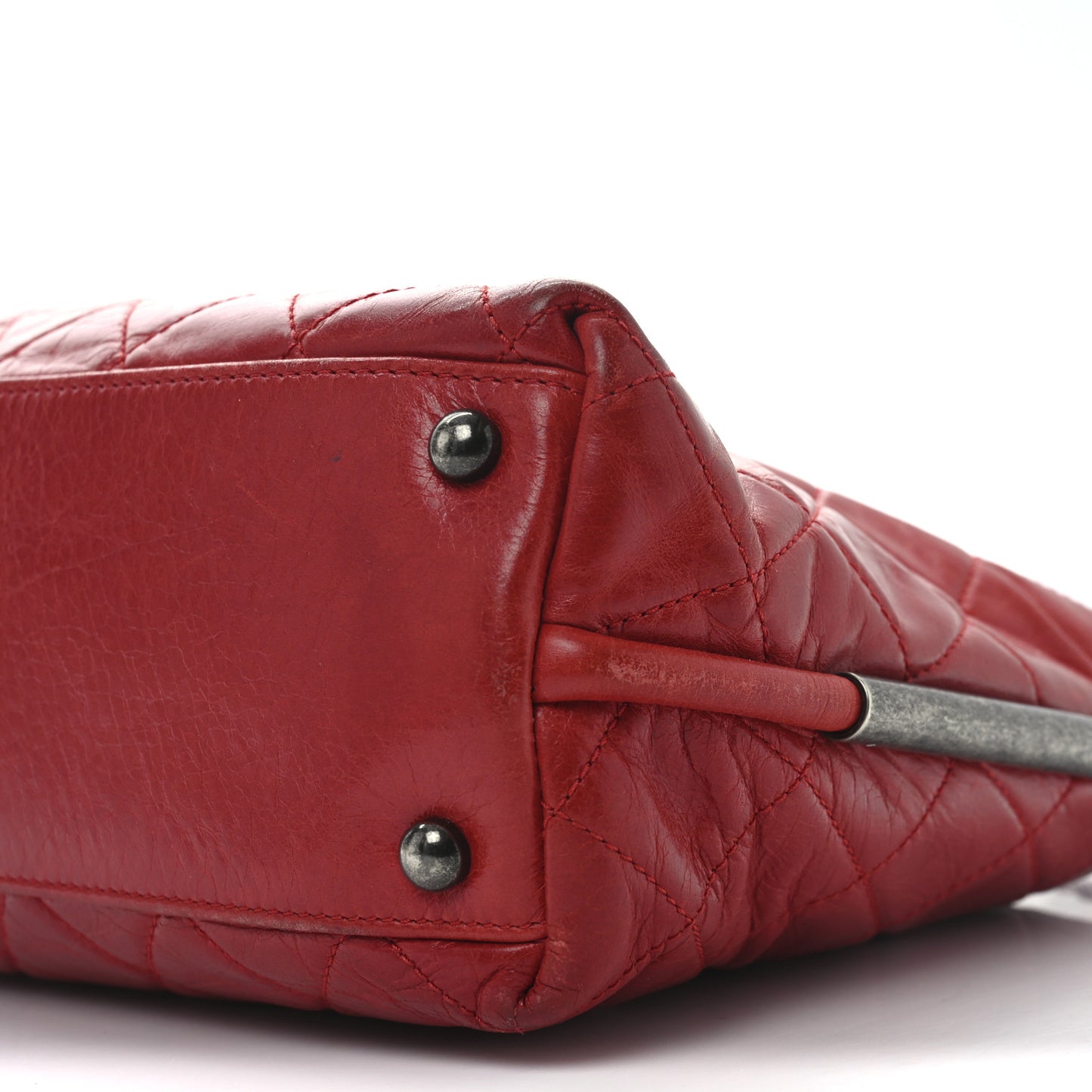 Glazed Calfskin Hobo Red