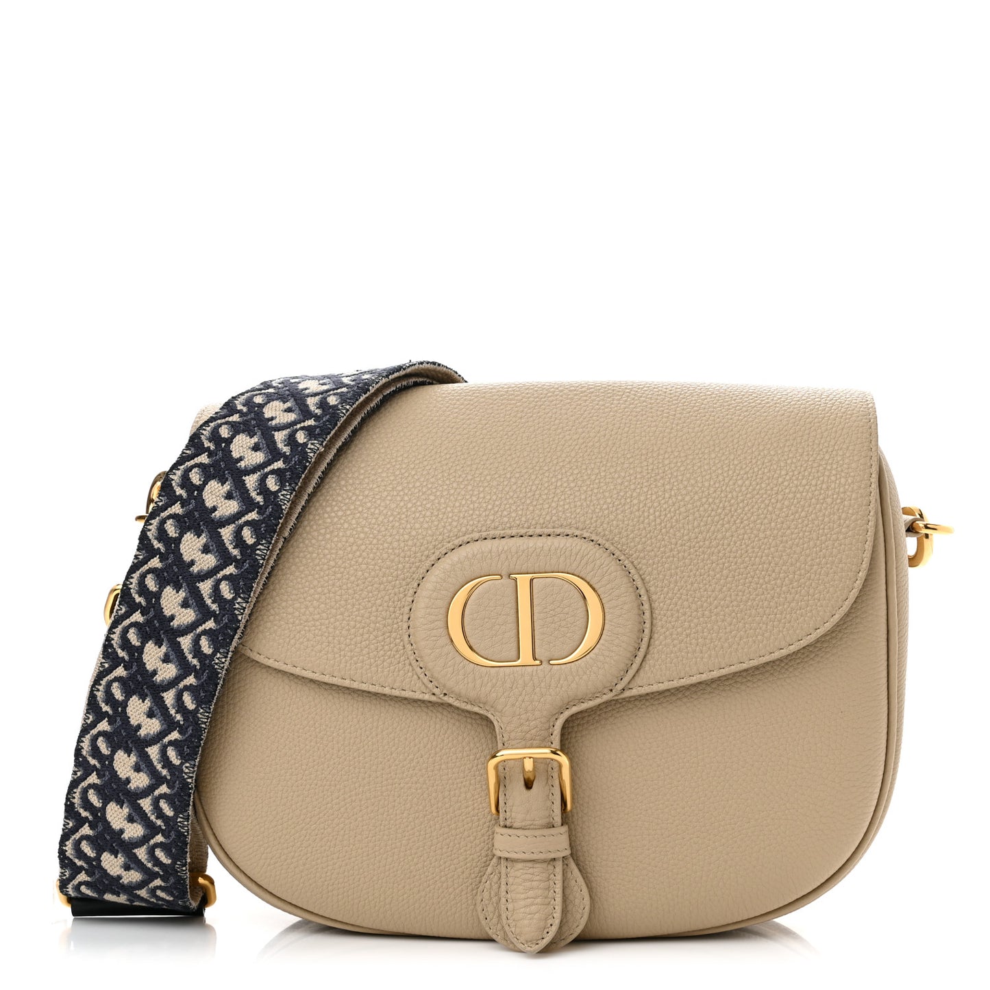 Grained Calfskin Large Bobby Flap Beige