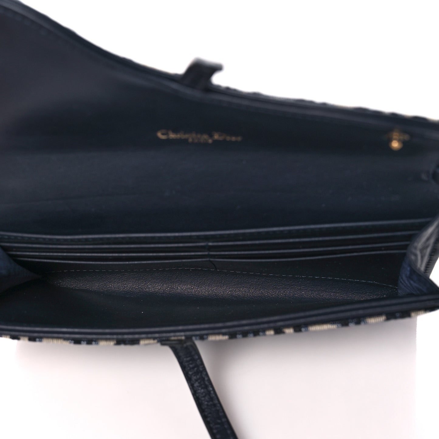 Oblique Saddle Chain Long Wallet Blue