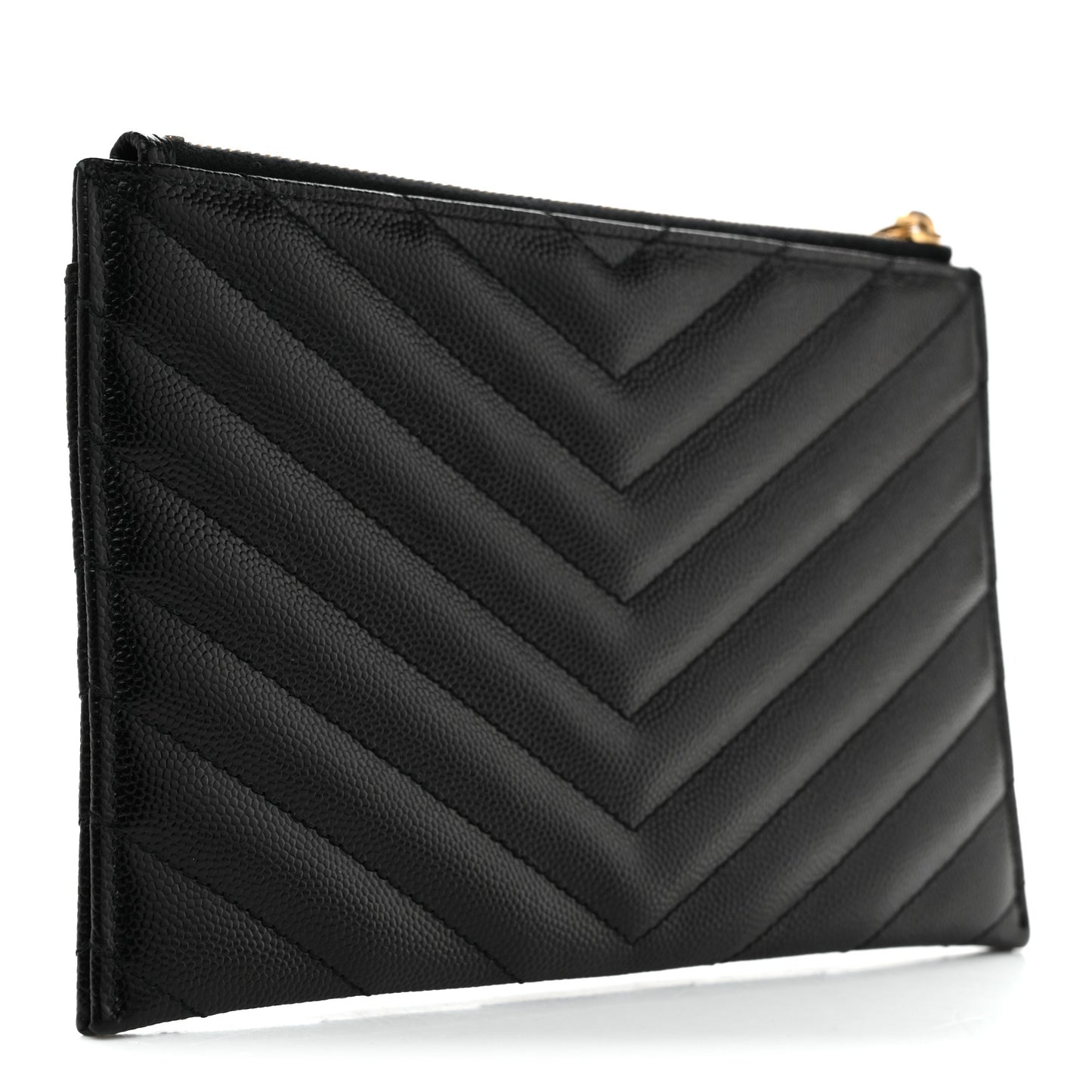 Grain De Poudre Chevron Monogram Bill Pouch Black