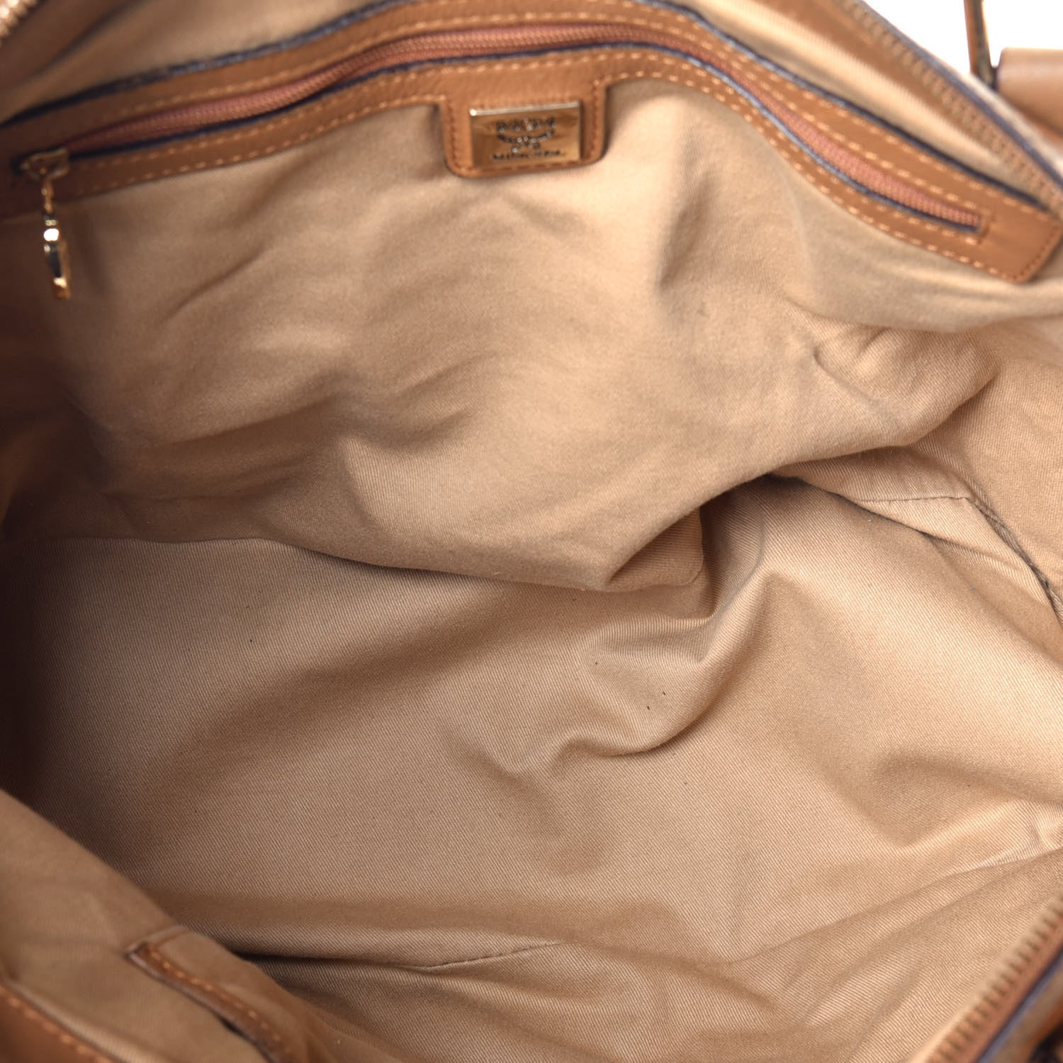 MCM Visetos Medium Essentials Shopper Tote Cognac 6 of 10