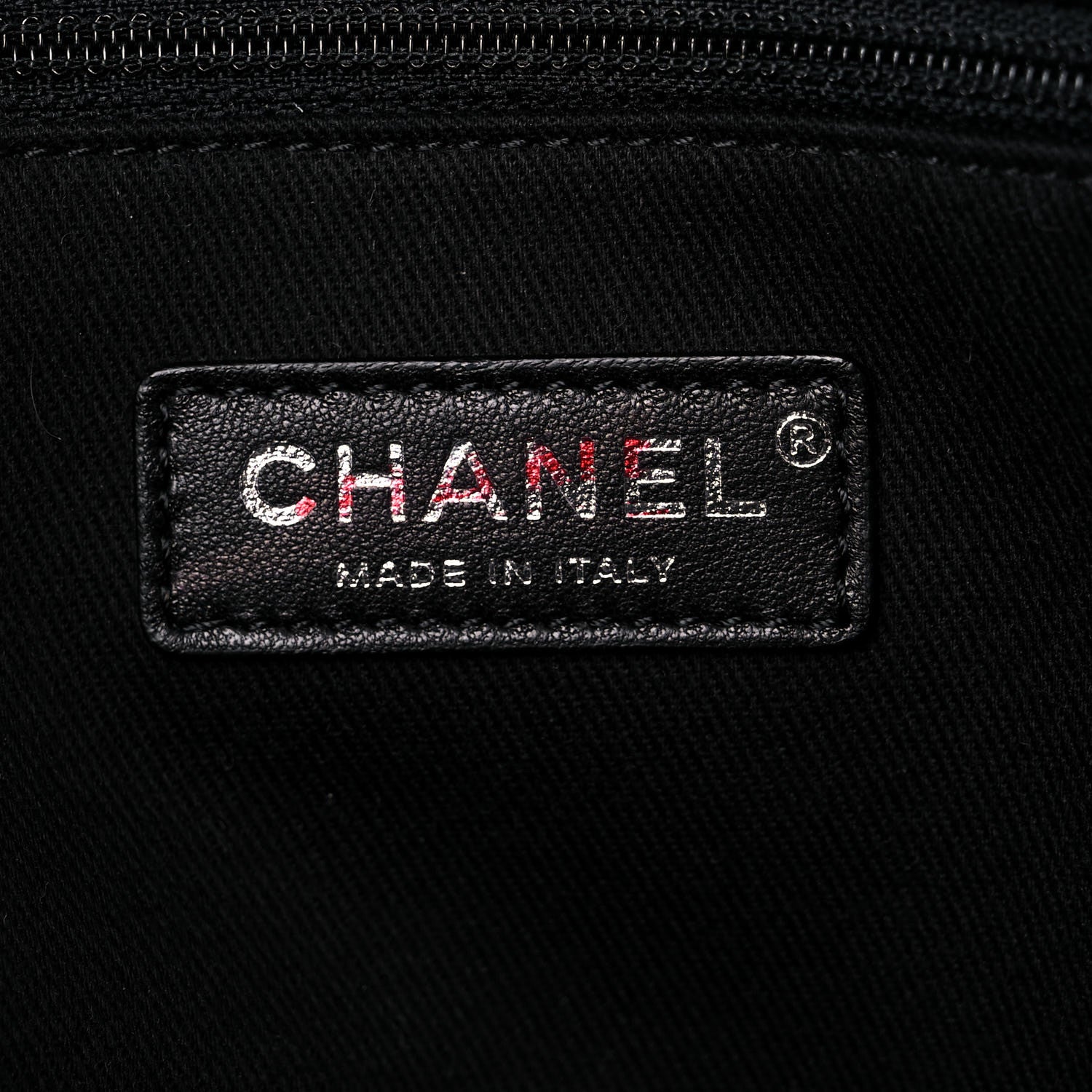 Chanel Canvas Rubber Airlines Large Zip Shopping Tote Black White Red 5 of 11