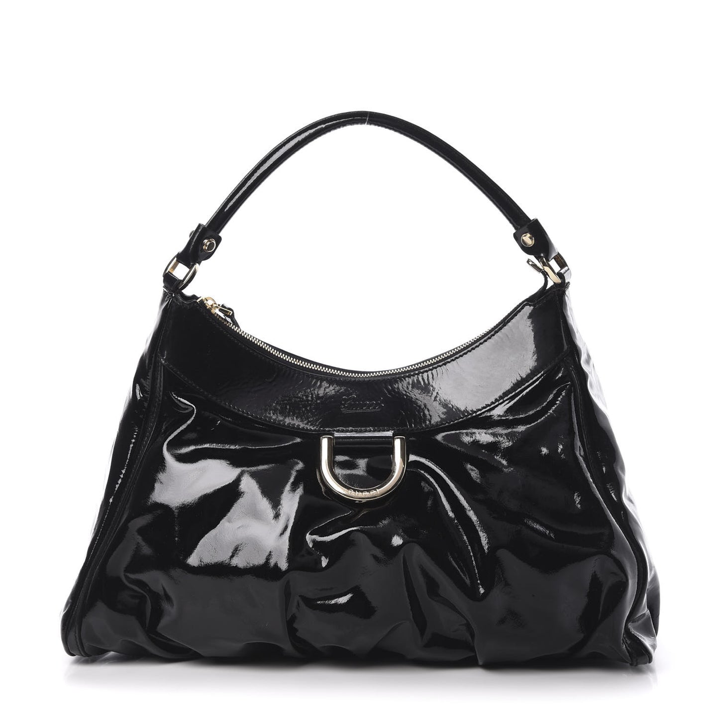Patent Large D Ring Hobo Black