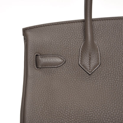 Hermes Taurillon Clemence Birkin 30 Etain 23 of 34
