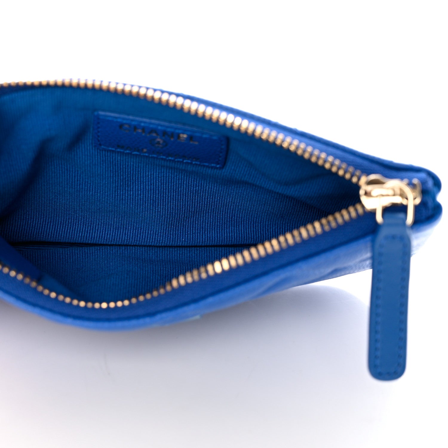 Chanel Caviar Quilted Small Cosmetic Case Blue 5 of 8