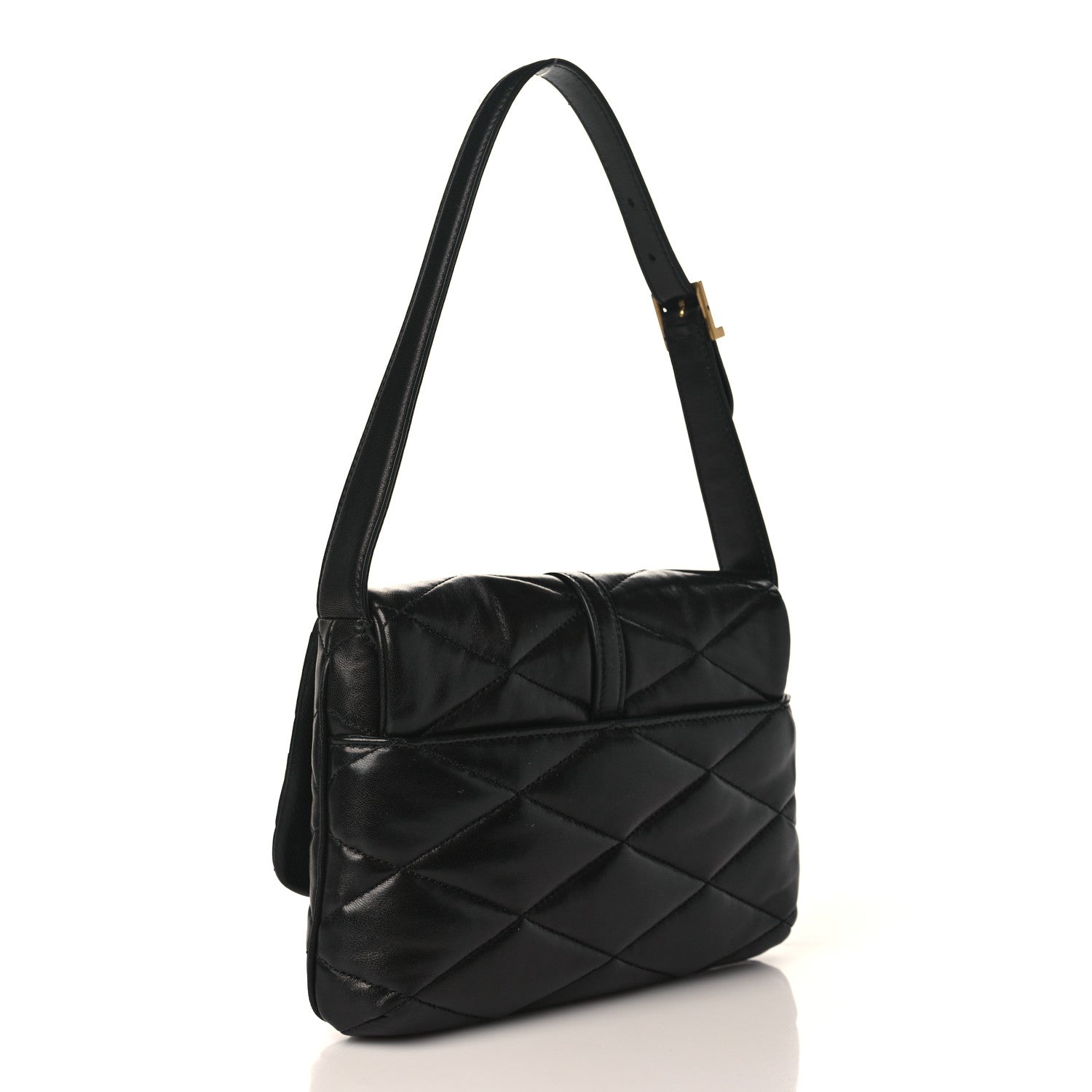 Saint Laurent Lambskin Quilted Le 57 Diamond Shoulder Bag Black 3 of 9