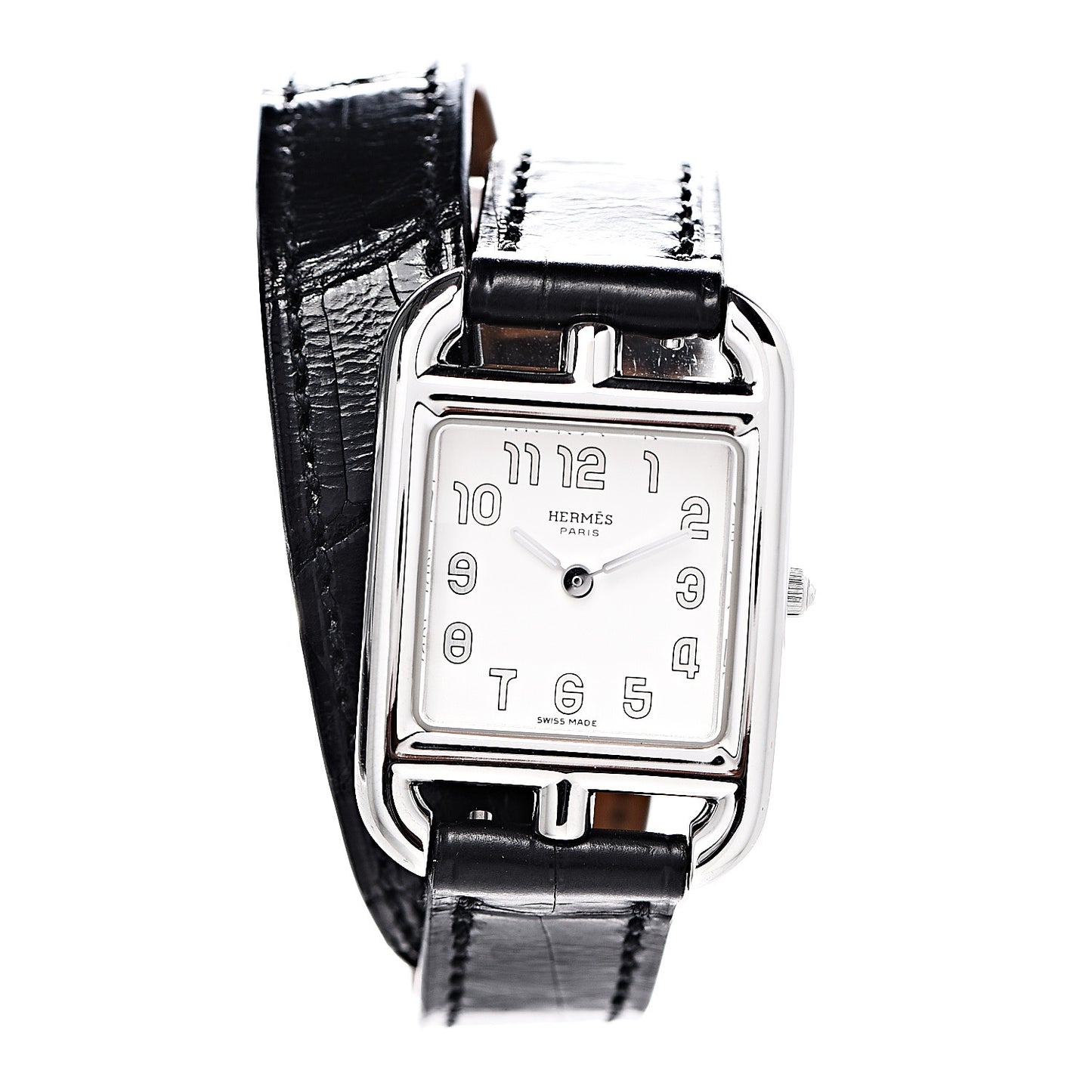 Stainless Steel Alligator 23mm Cape Cod Quartz Watch Noir