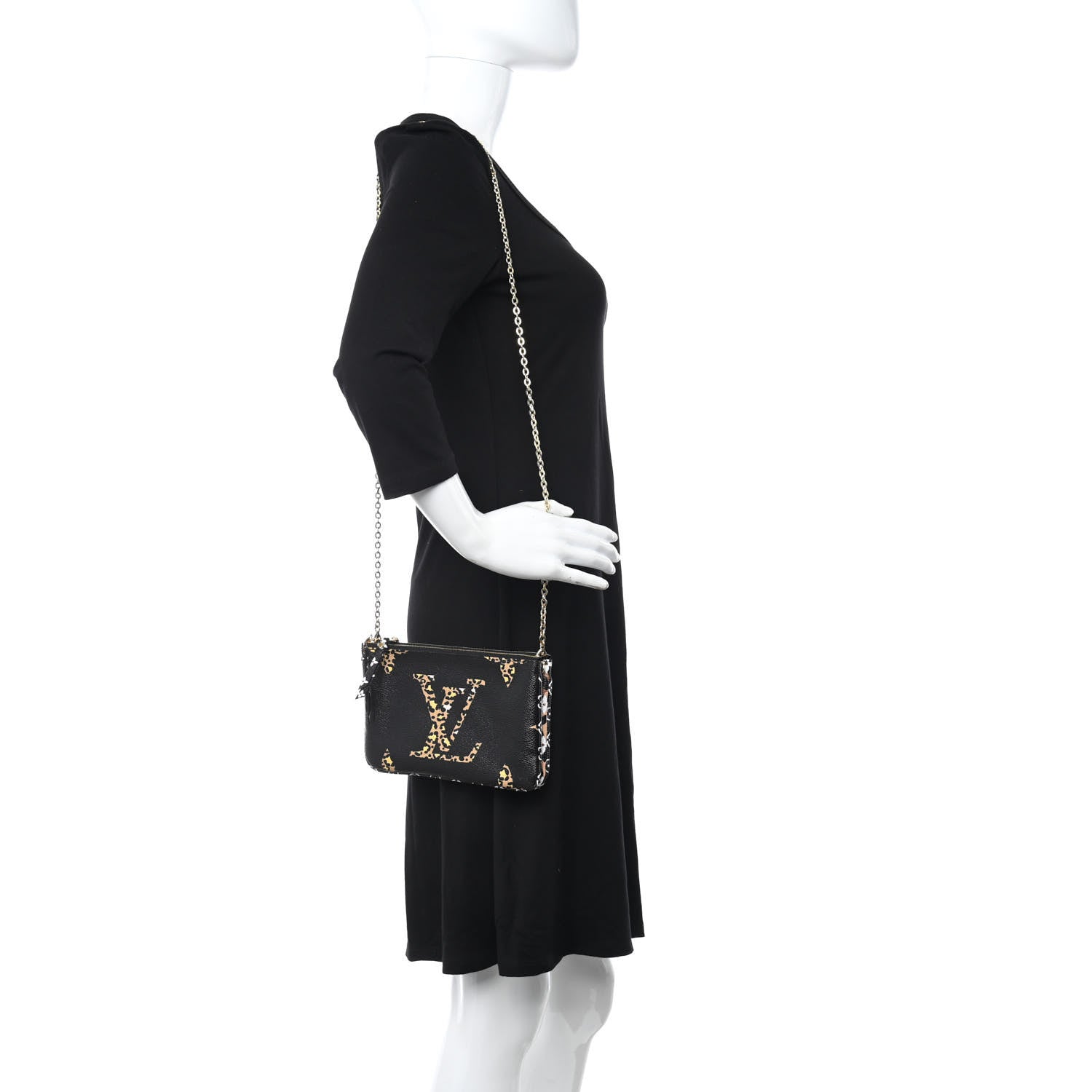 Louis Vuitton Monogram Giant Jungle Pochette Double Zip Black 3 of 11