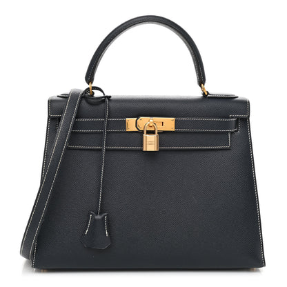 Hermes Courchevel Kelly Sellier 28 Bleu Marine 1 of 11
