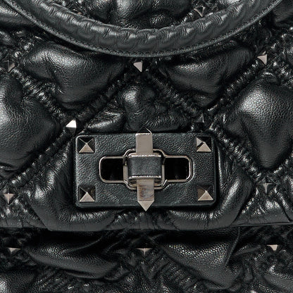 Valentino Garavani Nappa Medium Spikeme Shoulder Bag Black 9 of 11