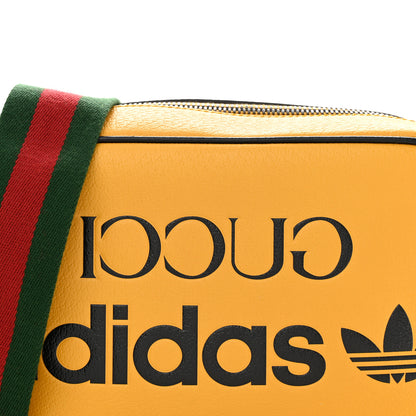 Gucci X ADIDAS Textured Dollar Calfskin Web Trefoil Logo Small Messenger Bag Crop Black 7 of 11