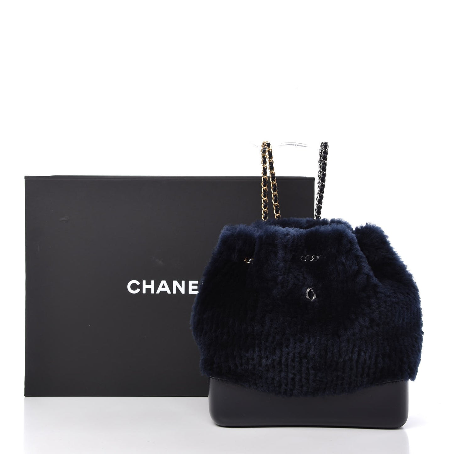 Shearling Small Gabrielle Backpack Navy