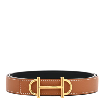 Hermes Swift Epsom 24mm Gamma Belt 80 Black Gold 1 of 5