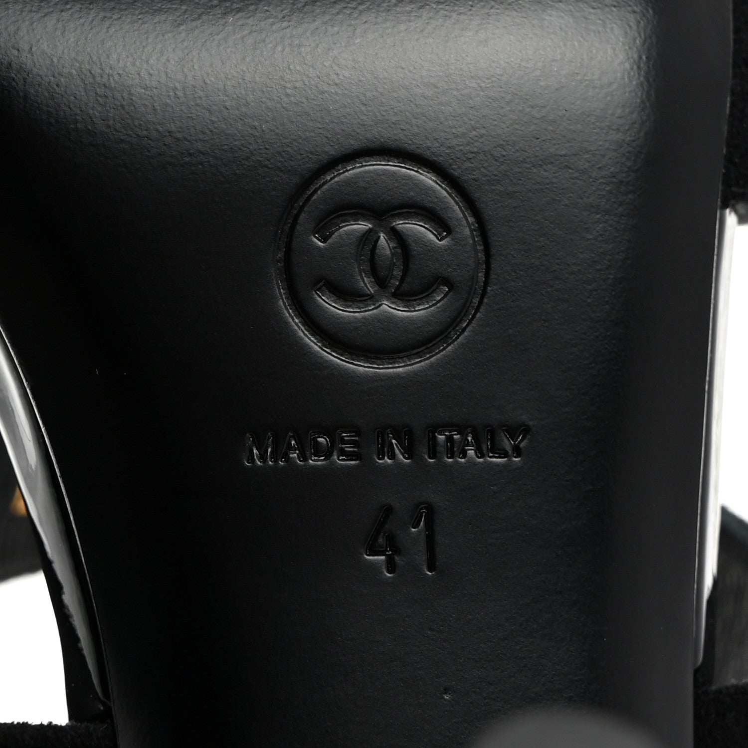 Chanel Kid Suede Pearl Sandals 41 Black 8 of 8